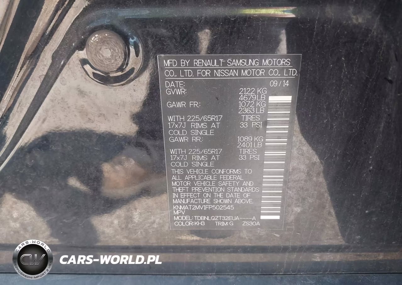 2015 Nissan Rogue Sv VIN:KNMAT2MV1FP502545 - 9