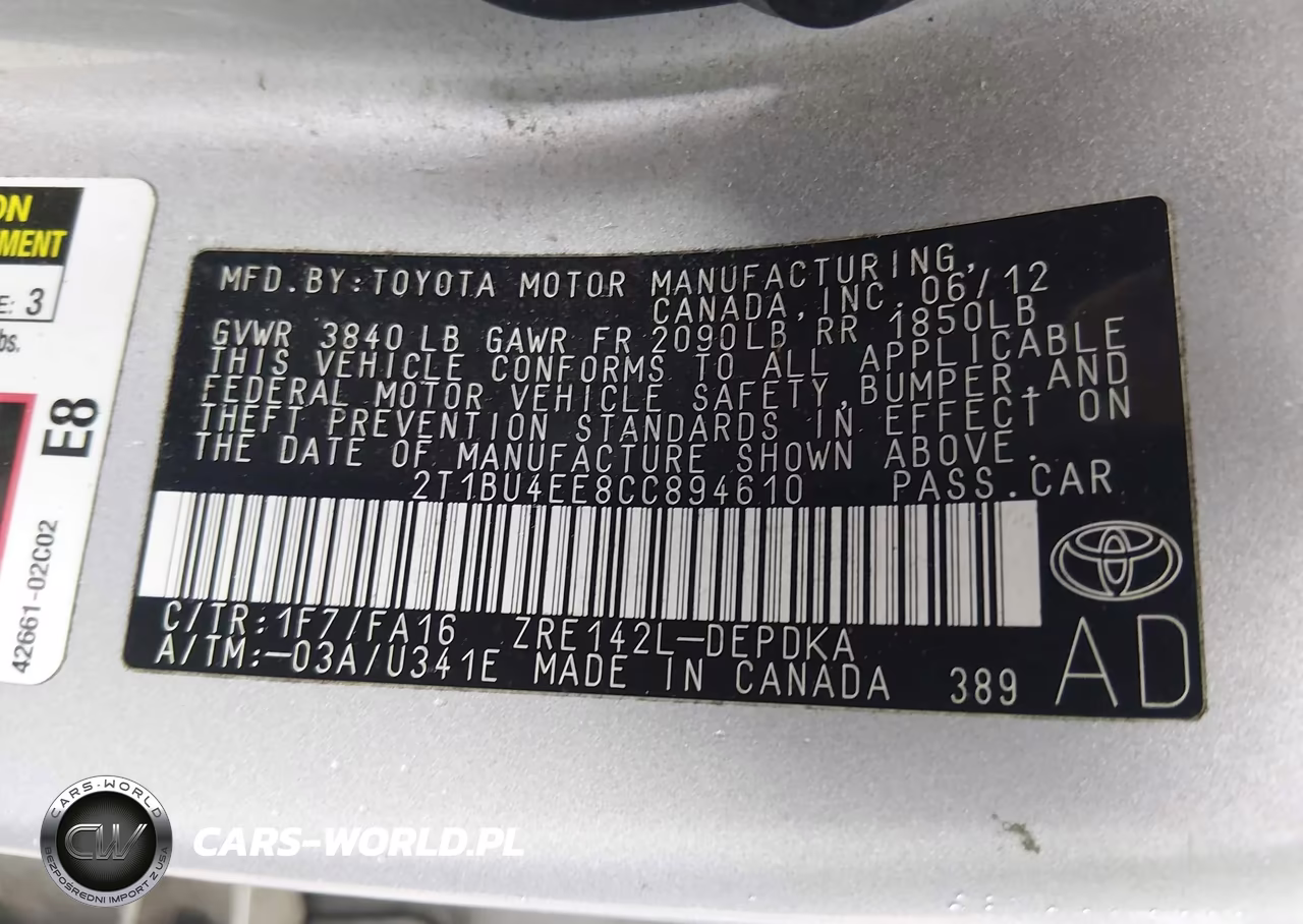 2012 Toyota Corolla L VIN:2T1BU4EE8CC894610 - 9