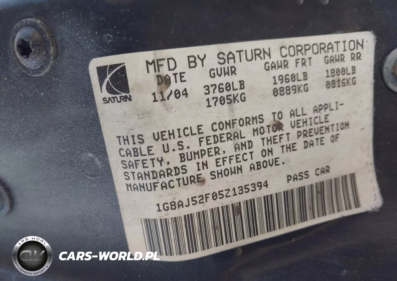 2005 Saturn Ion 2 VIN:1G8AJ52F05Z135394 - 9