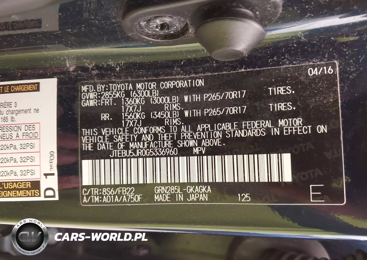 2016 Toyota 4Runner Sr5 VIN:JTEBU5JR0G5336960 - 9