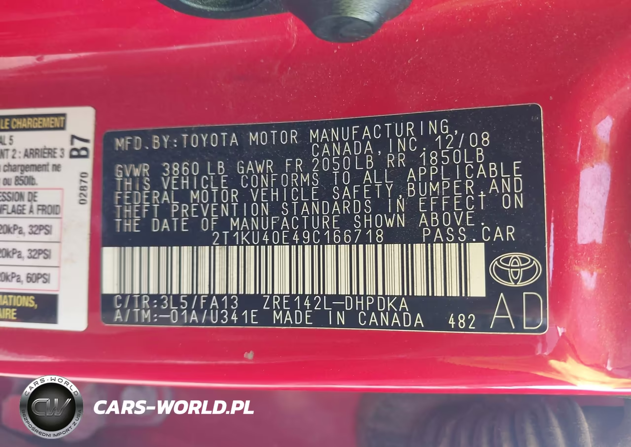 2009 Toyota Matrix VIN:2T1KU40E49C166718 - 9
