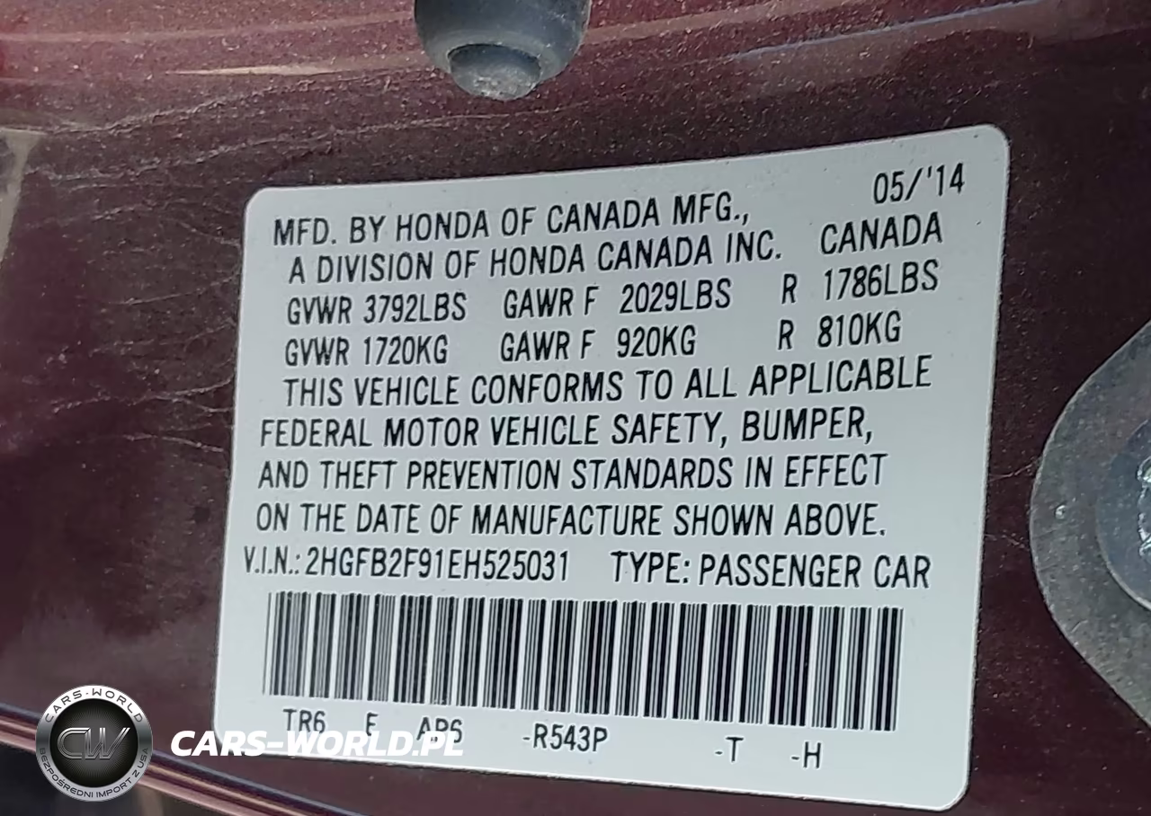 2014 Honda Civic Ex-L VIN:2HGFB2F91EH525031 - 9