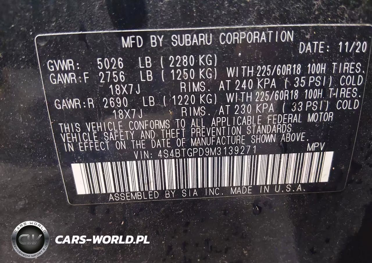 2021 Subaru Outback Touring Xt VIN:4S4BTGPD9M3139271 - 9