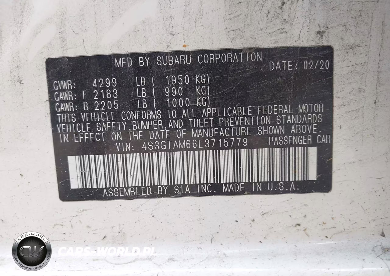 2020 Subaru Impreza Sport 5-Door VIN:4S3GTAM66L3715779 - 9