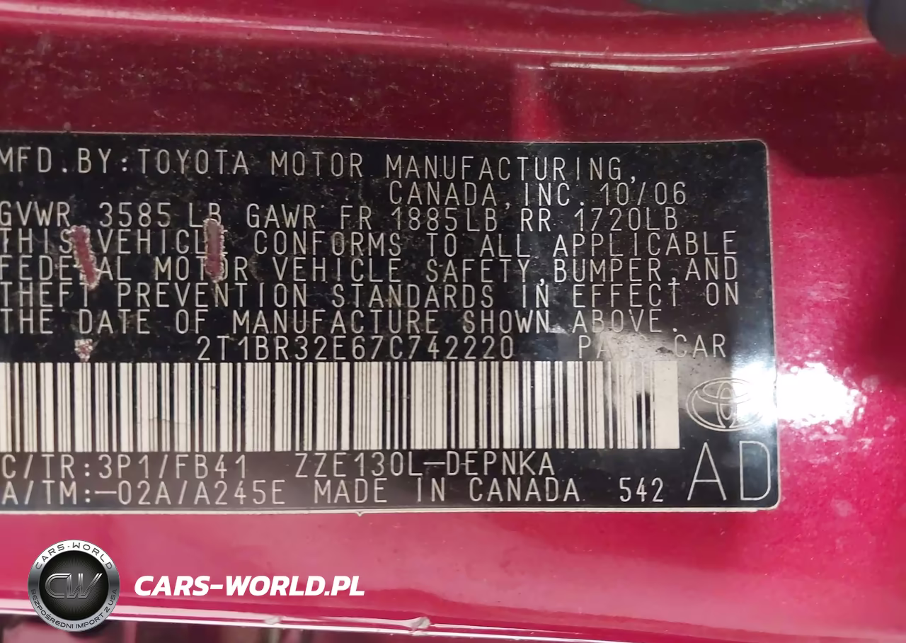2007 Toyota Corolla Le VIN:2T1BR32E67C742220 - 9