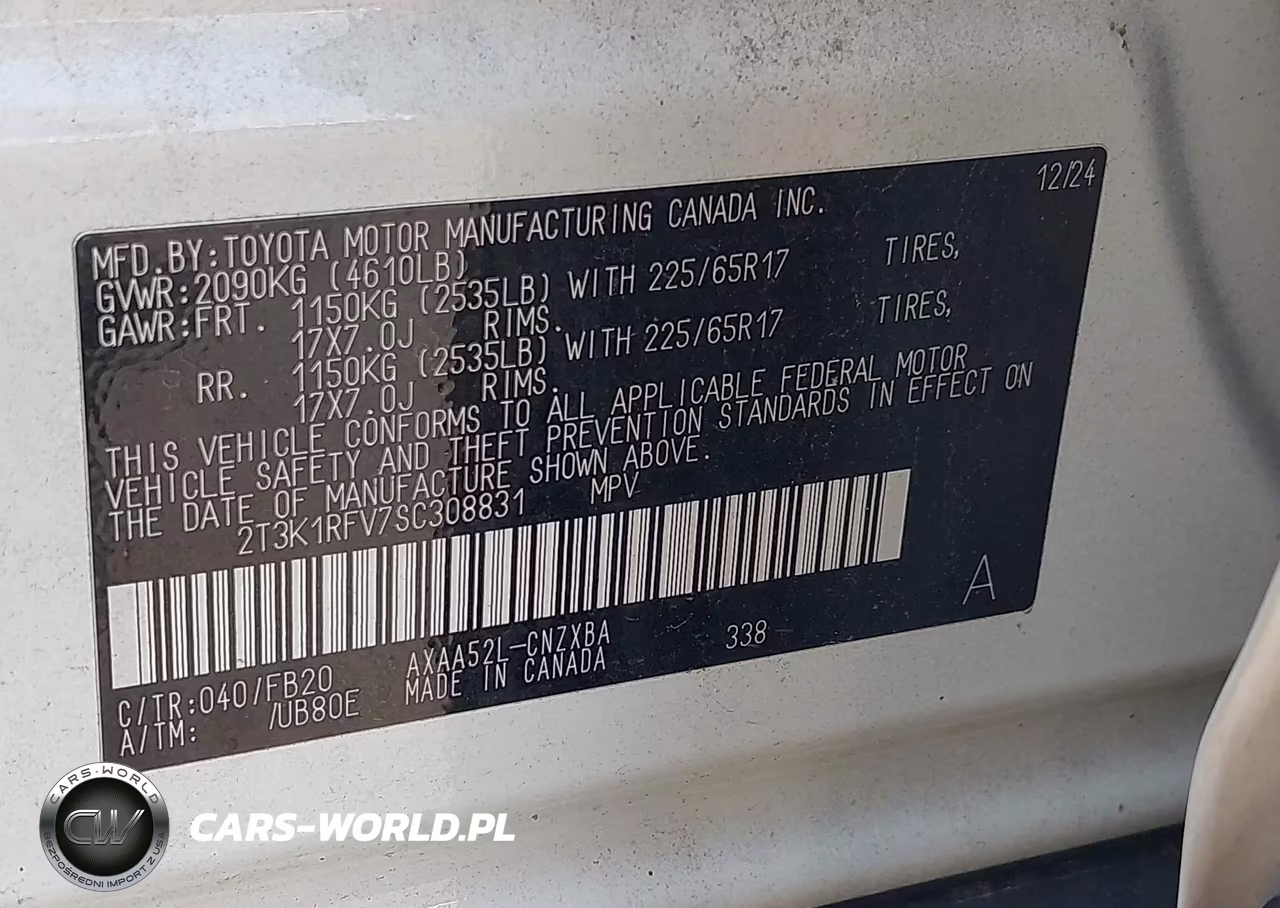 2025 Toyota Rav4 Le VIN:2T3K1RFV7SC308831 - 9