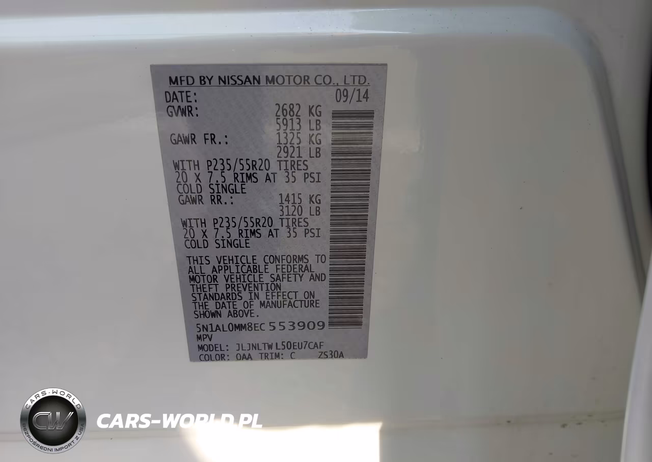 2014 Infiniti Qx60 VIN:5N1AL0MM8EC553909 - 9