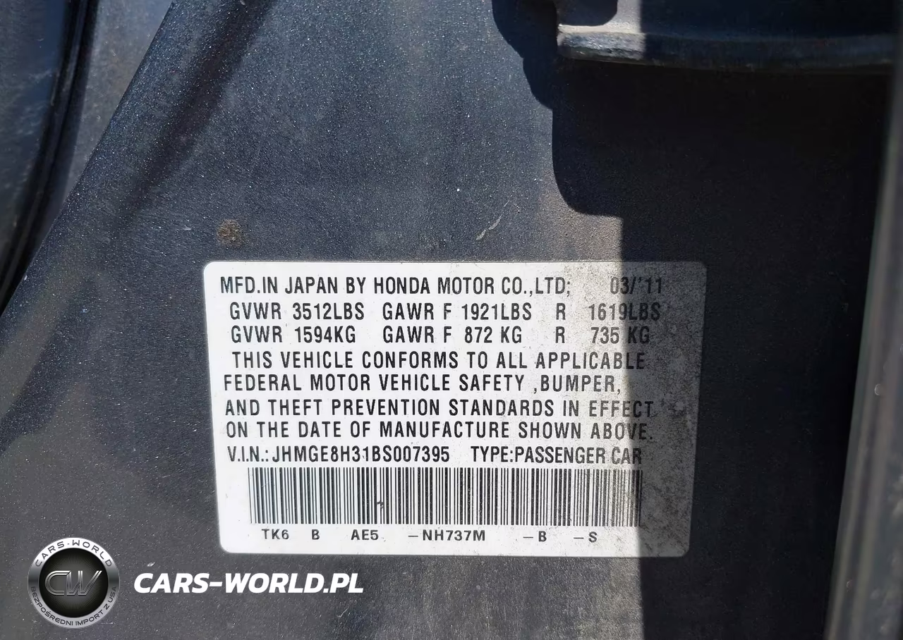 2011 Honda Fit VIN:JHMGE8H31BS007395 - 9