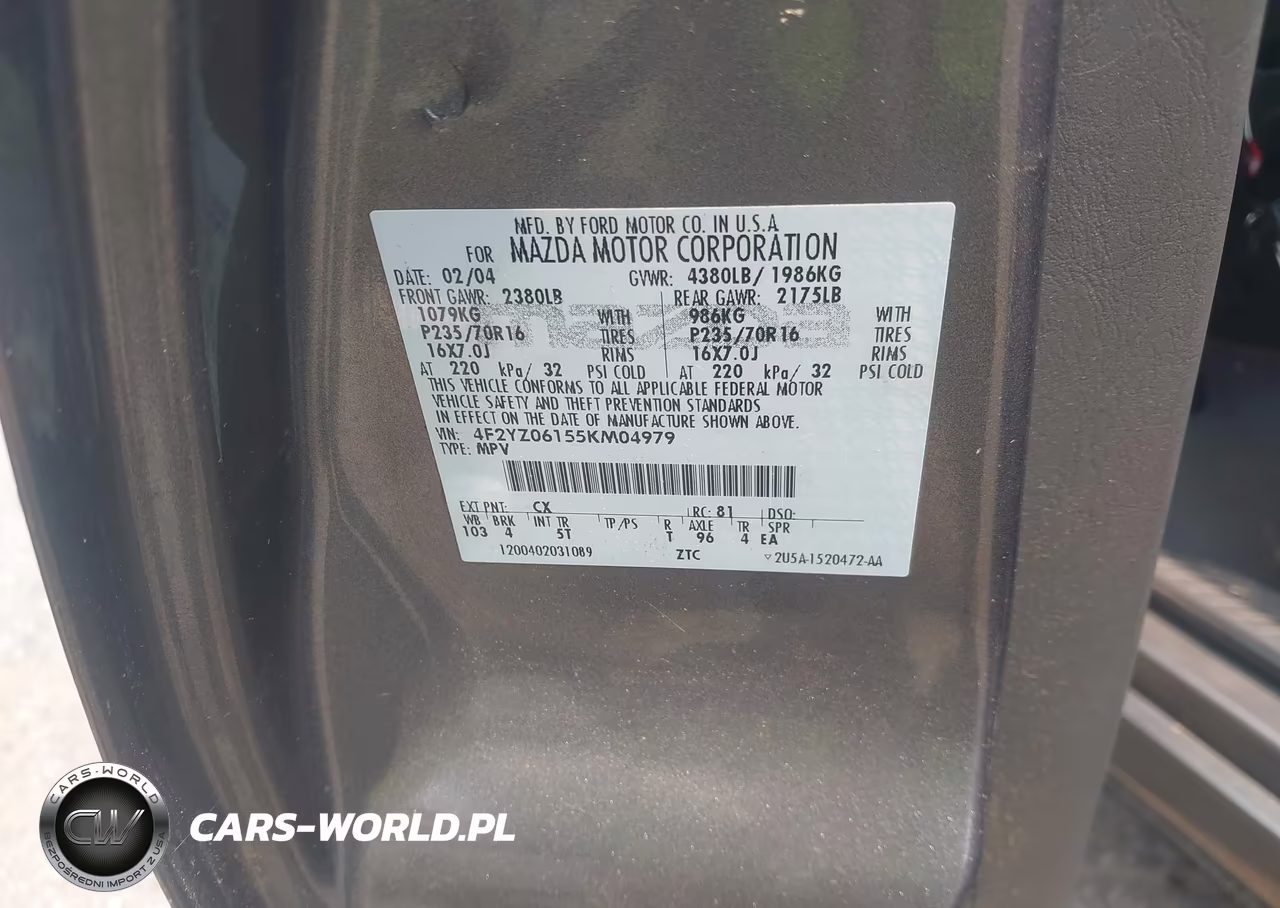 2005 Mazda Tribute S VIN:4F2YZ06155KM04979 - 9