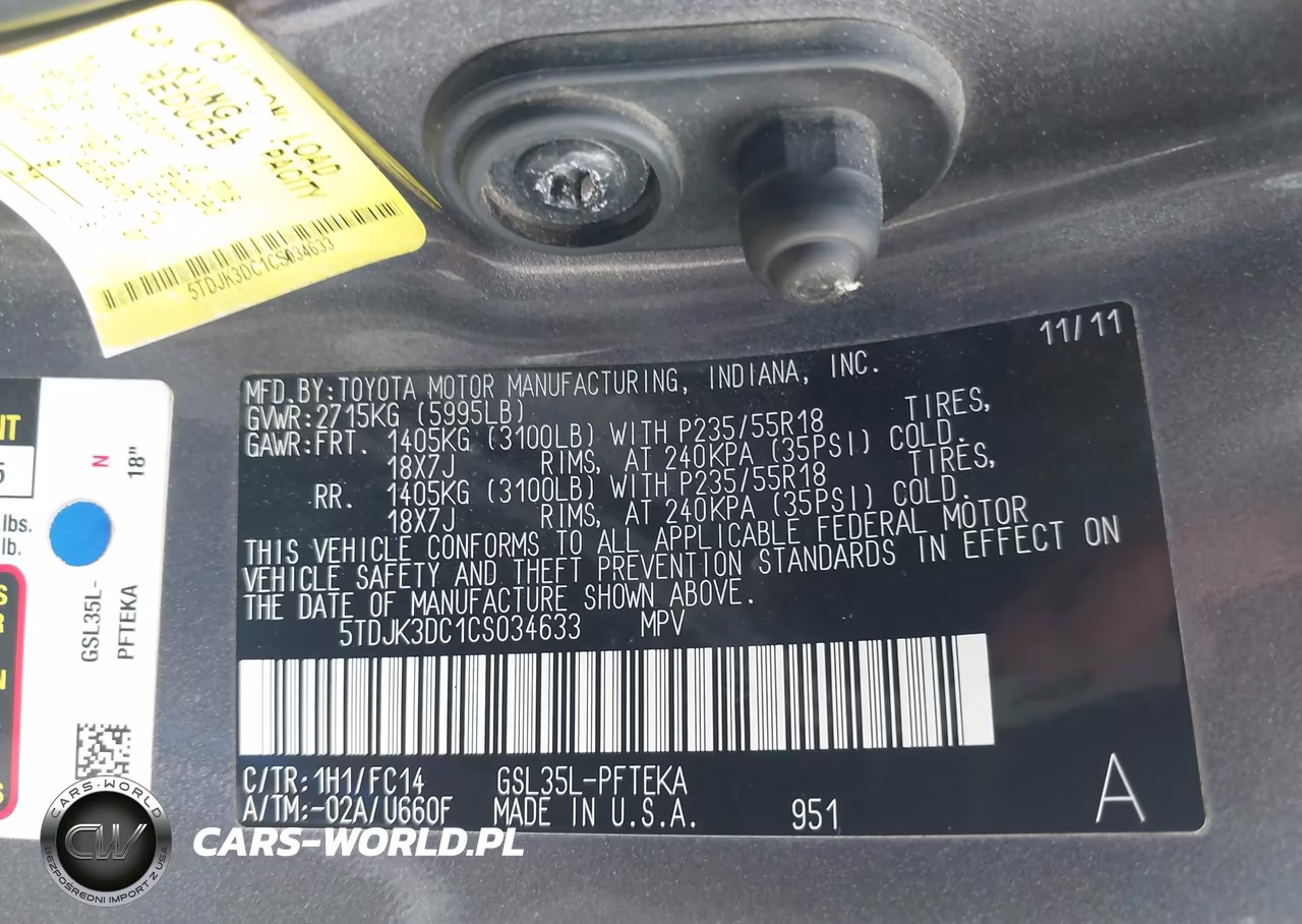 2012 Toyota Sienna Le 7 Passenger VIN:5TDJK3DC1CS034633 - 9