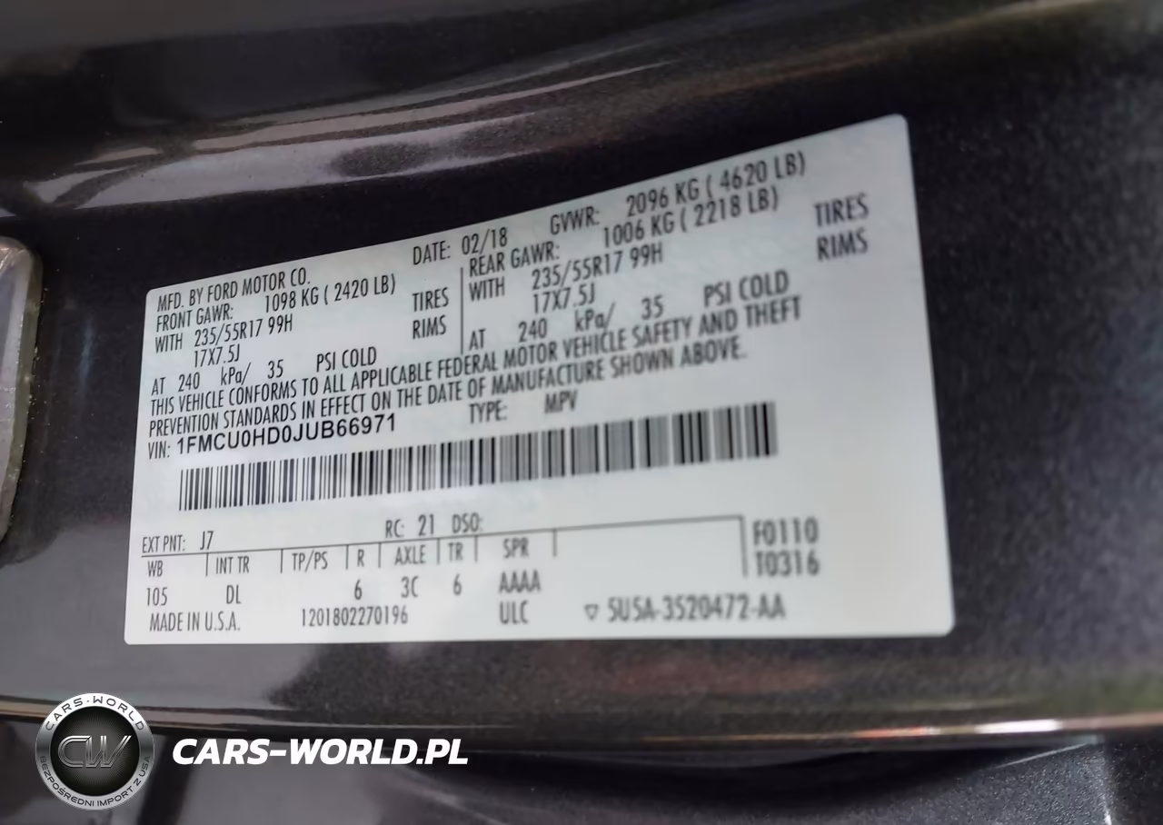 2018 Ford Escape Sel VIN:1FMCU0HD0JUB66971 - 9