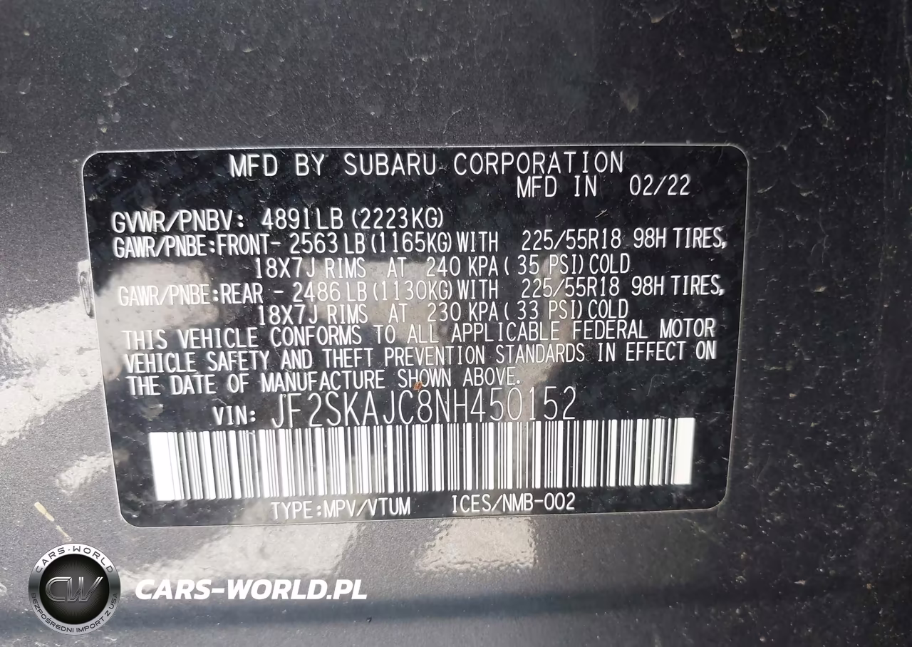 2022 Subaru Forester Sport VIN:JF2SKAJC8NH450152 - 9