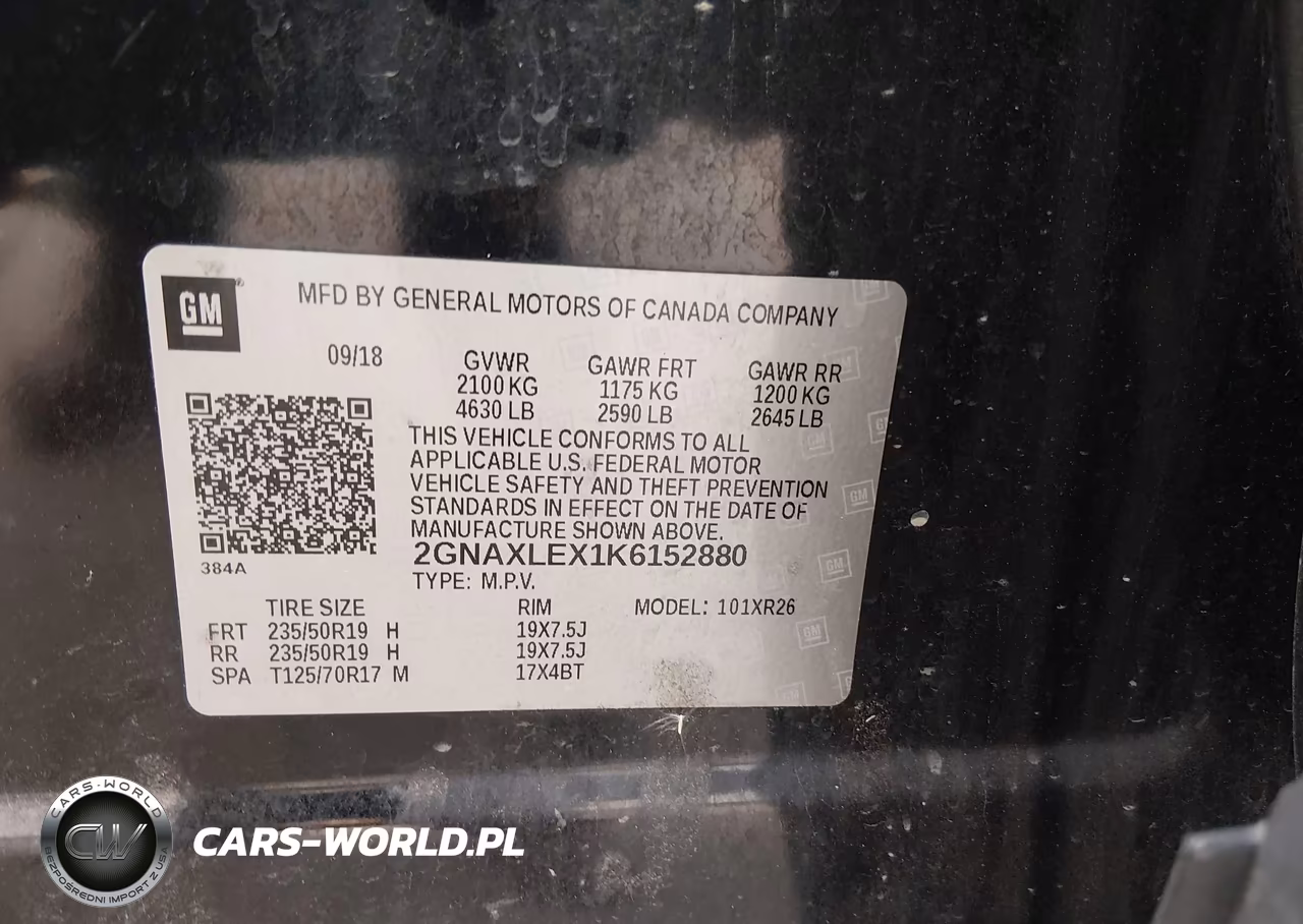2019 Chevrolet Equinox Lt VIN:2GNAXLEX1K6152880 - 9