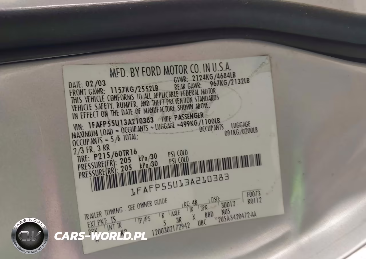 2003 Ford Taurus Ses VIN:1FAFP55U13A210383 - 9