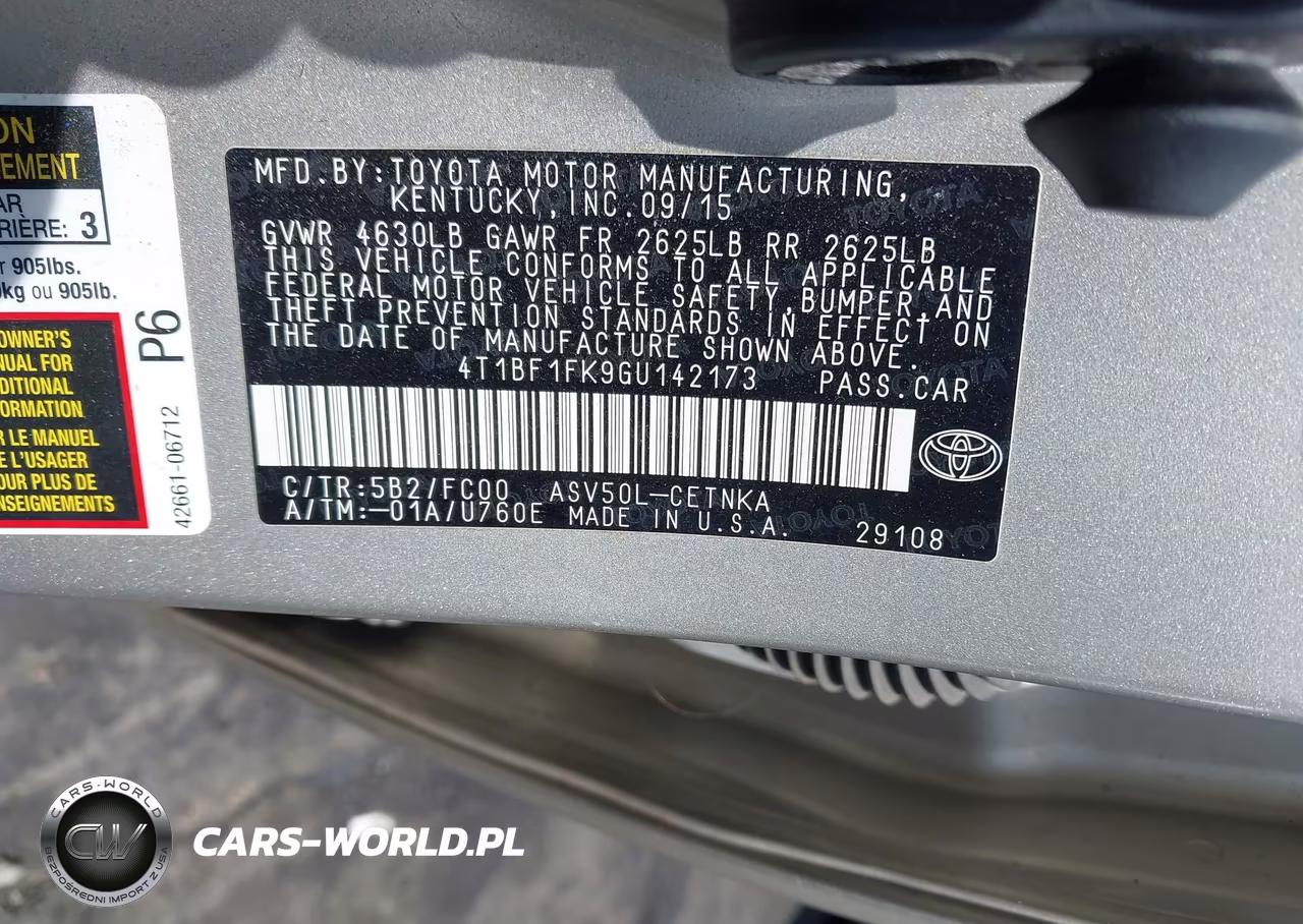2016 Toyota Camry Le VIN:4T1BF1FK9GU142173 - 9