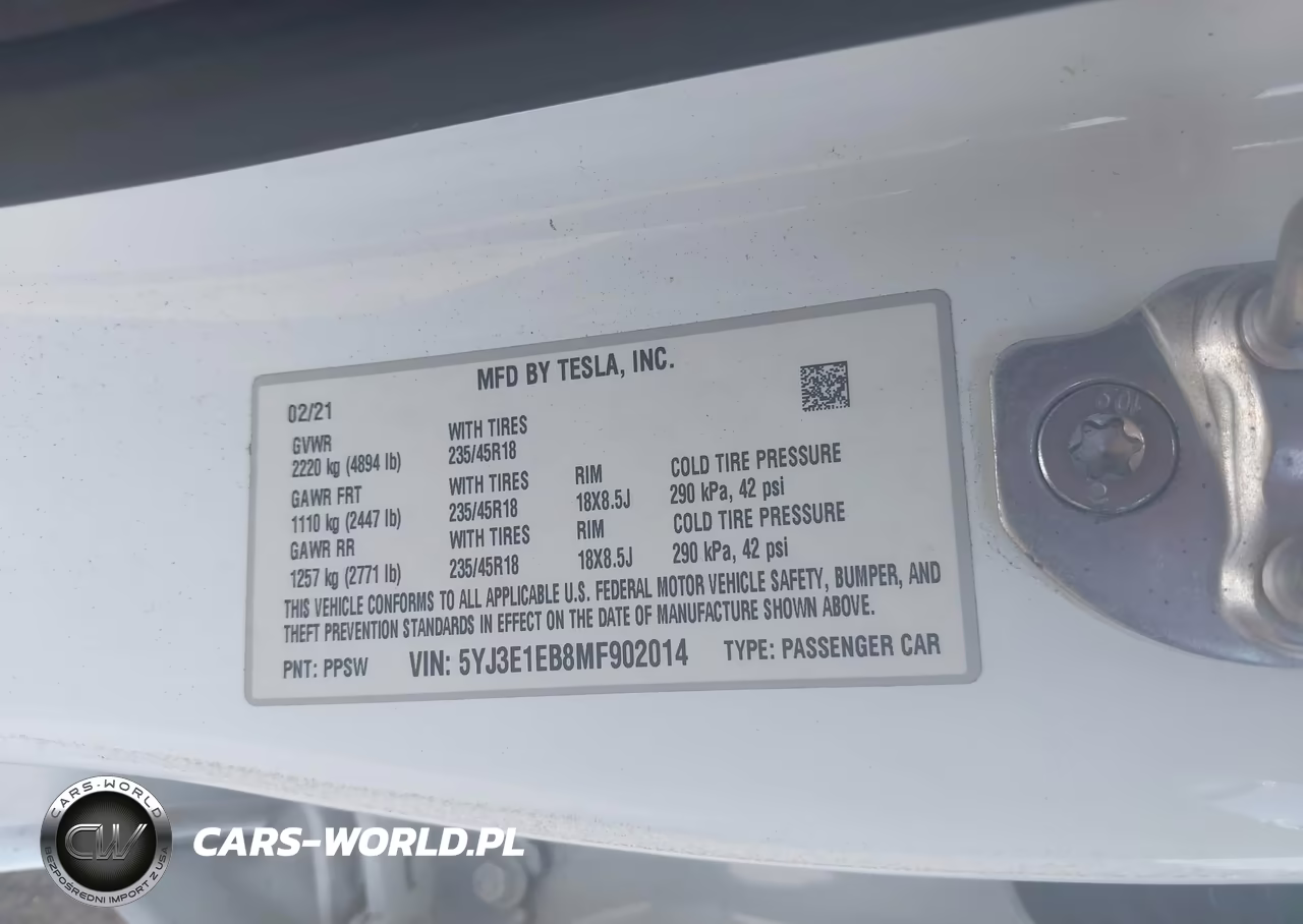 2021 Tesla Model 3 Long Range Dual Motor All-Wheel Drive VIN:5YJ3E1EB8MF902014 - 9