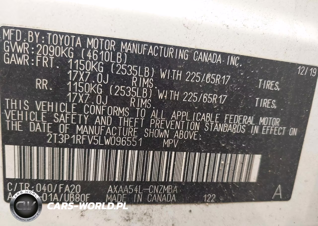 2020 Toyota Rav4 Xle VIN:2T3P1RFV5LW096551 - 9