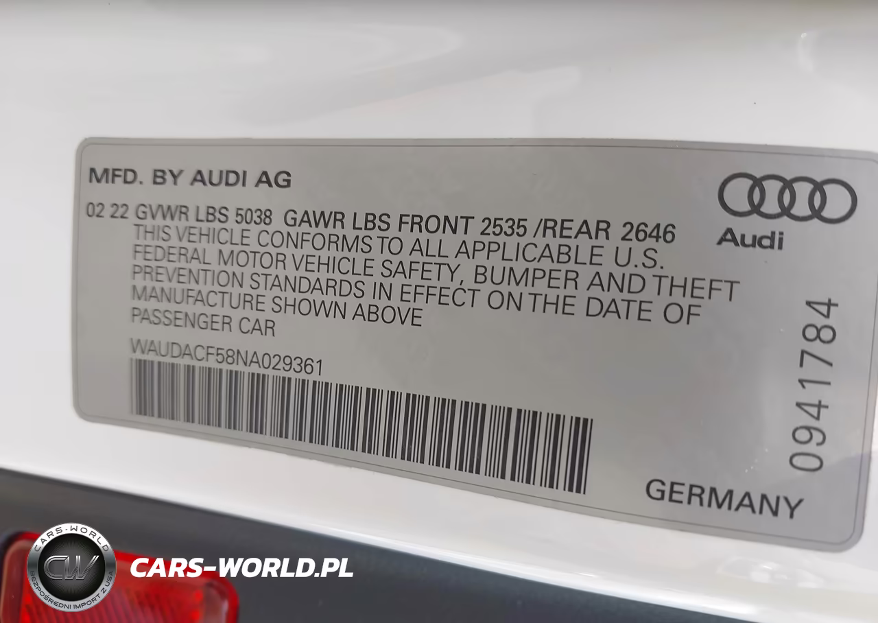 2022 Audi A5 Sportback Premium 45 Tfsi S Line Quattro S Tronic VIN:WAUDACF58NA029361 - 9