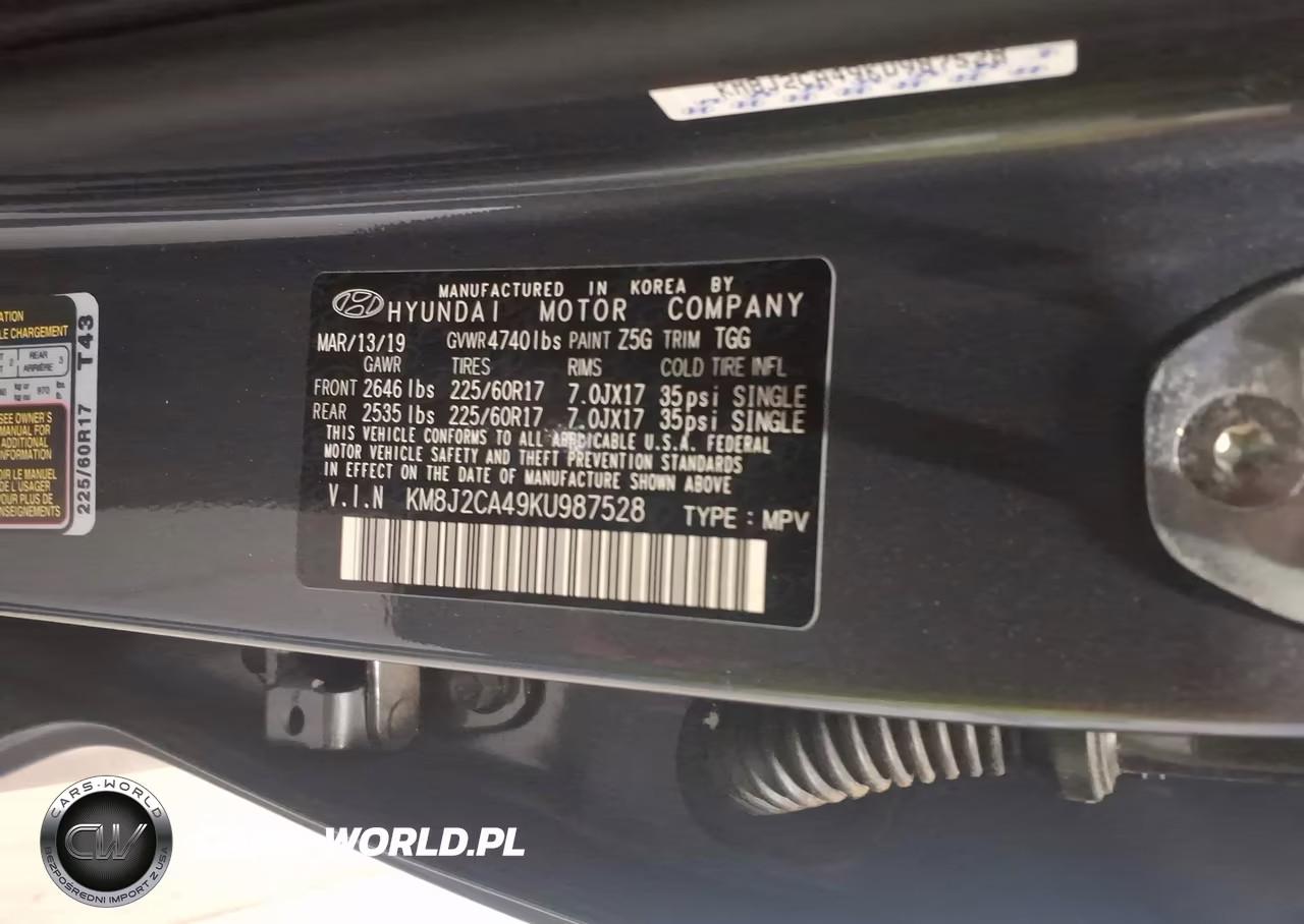 2019 Hyundai Tucson Se VIN:KM8J2CA49KU987528 - 9