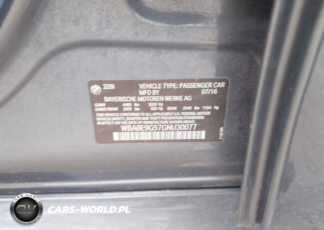 2016 BMW 328I VIN:WBA8E9G57GNU30077 - 9