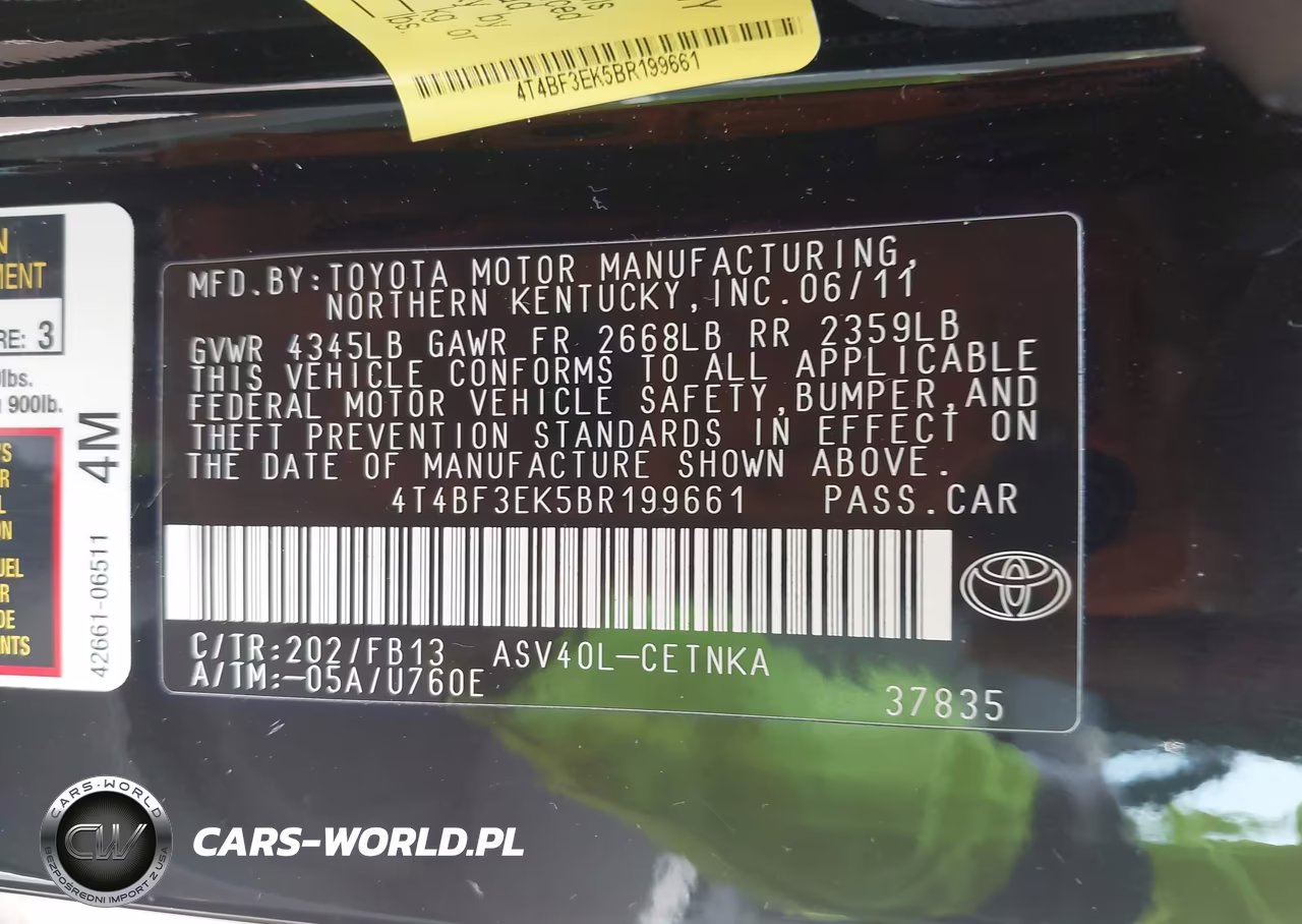 2011 Toyota Camry Le VIN:4T4BF3EK5BR199661 - 9