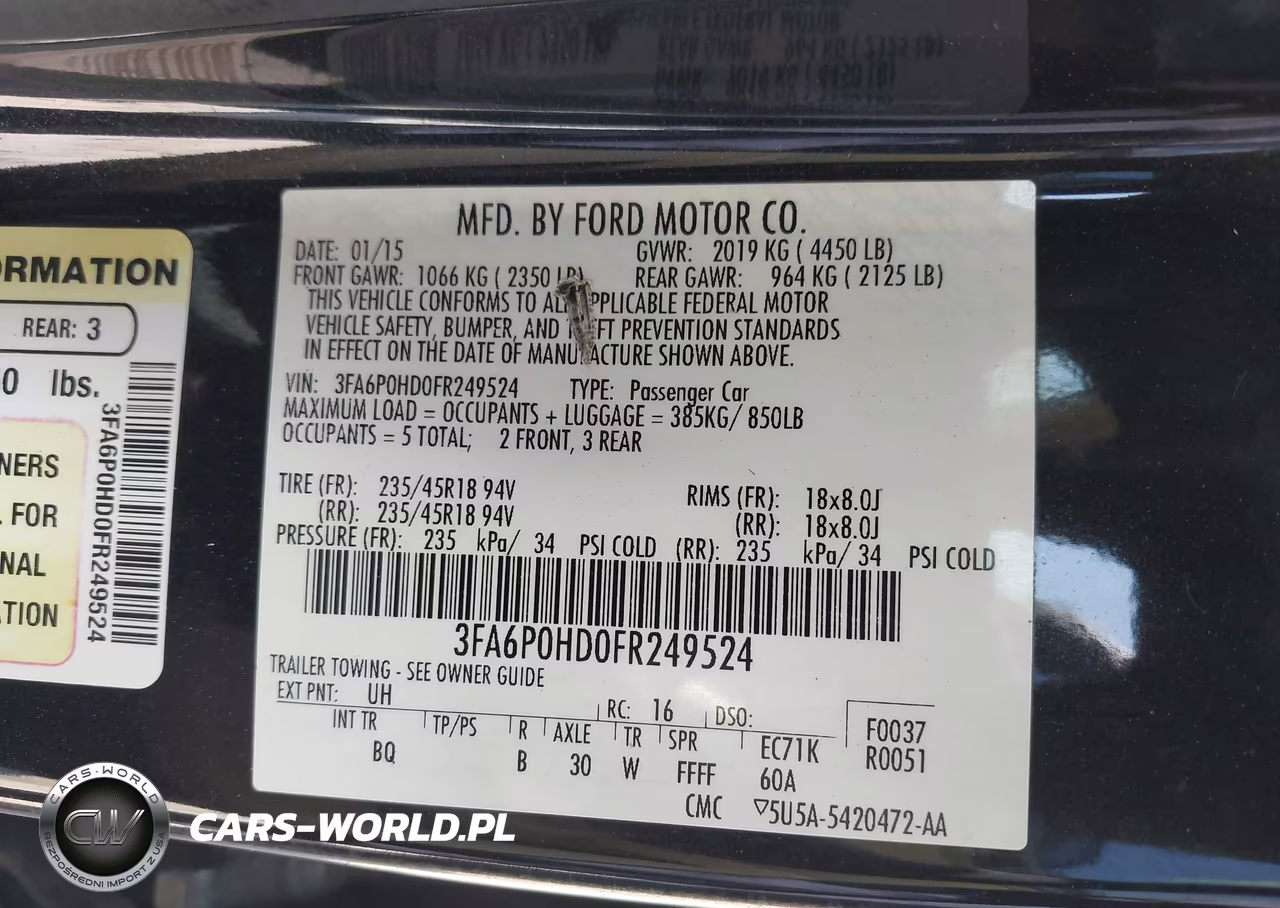 2015 Ford Fusion Se VIN:3FA6P0HD0FR249524 - 9