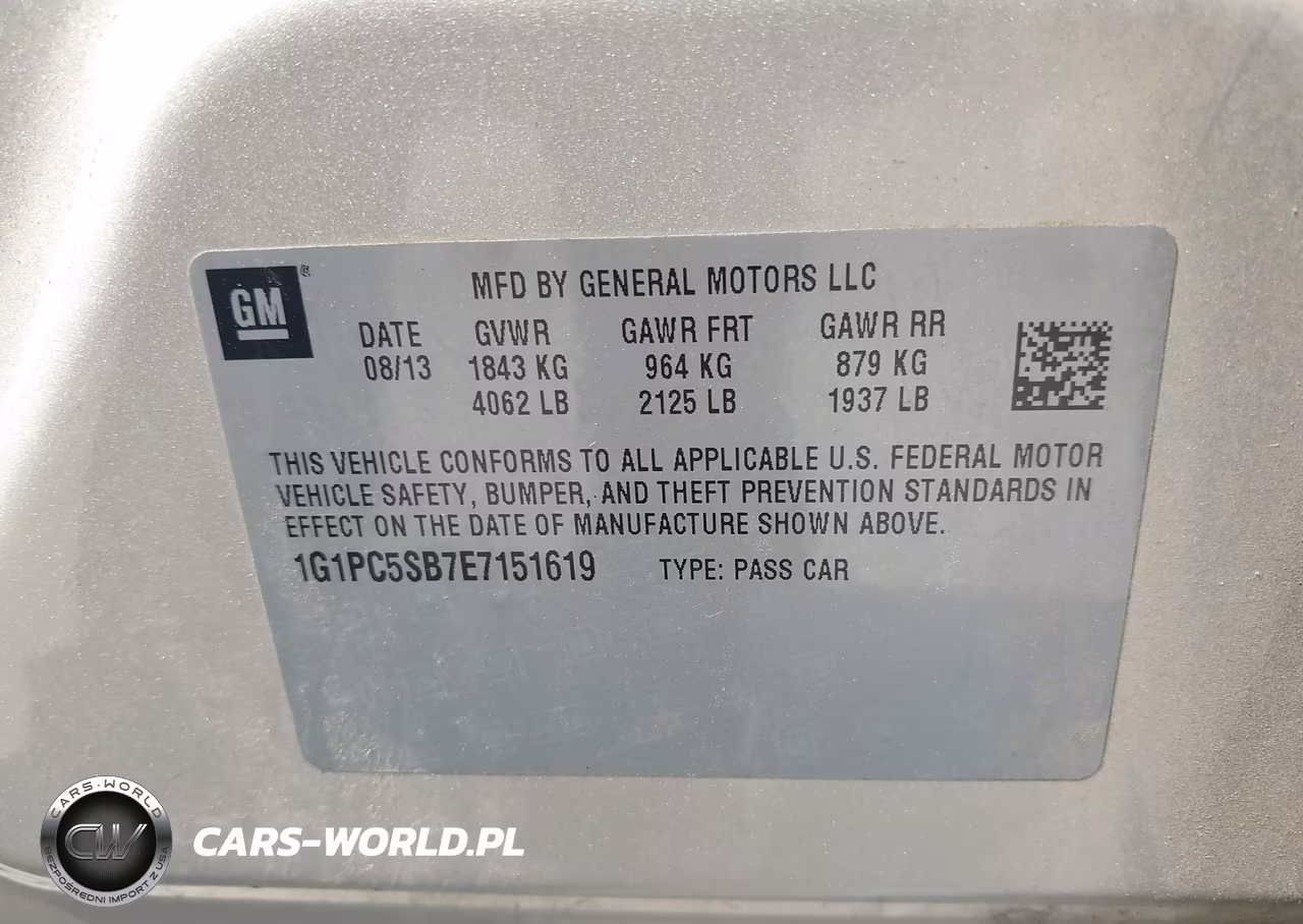 2014 Chevrolet Cruze 1Lt Auto VIN:1G1PC5SB7E7151619 - 9