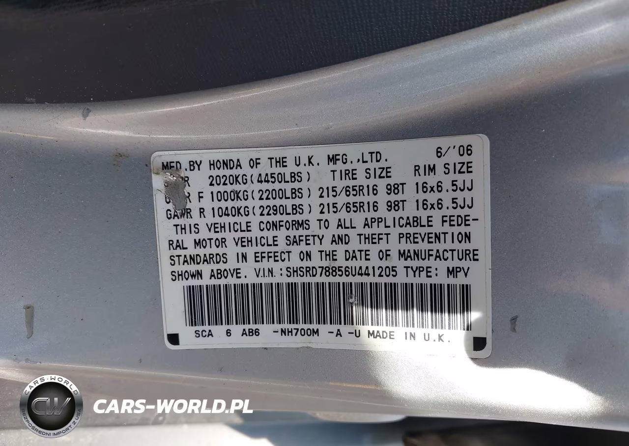 2006 Honda Cr-V Ex VIN:SHSRD78856U441205 - 9
