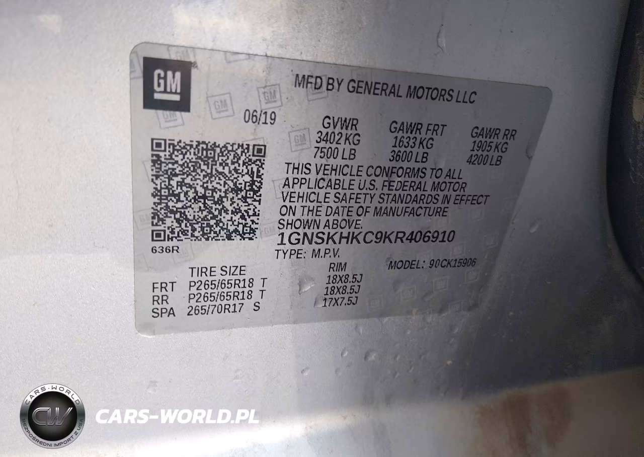 2019 Chevrolet Suburban Lt VIN:1GNSKHKC9KR406910 - 9