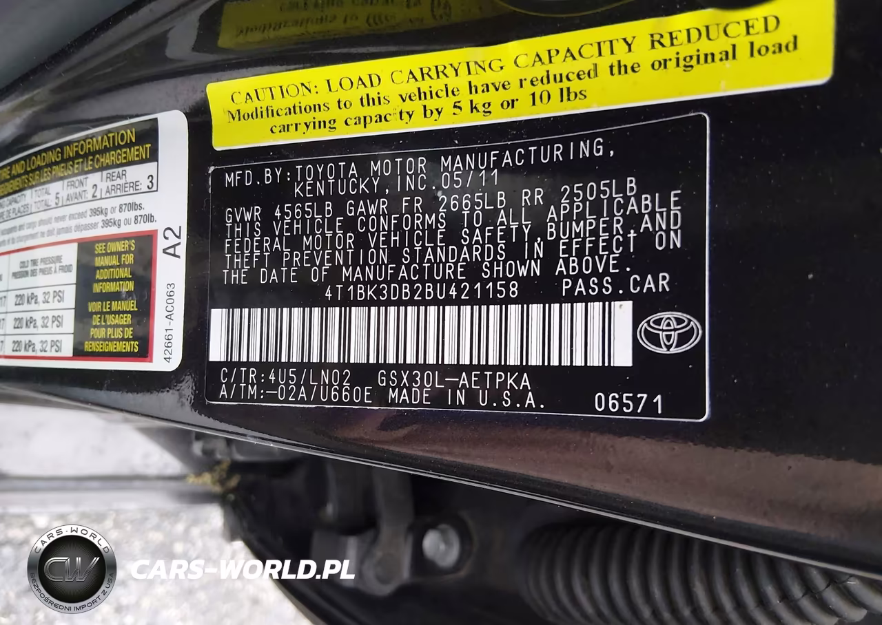 2011 Toyota Avalon Limited VIN:4T1BK3DB2BU421158 - 9