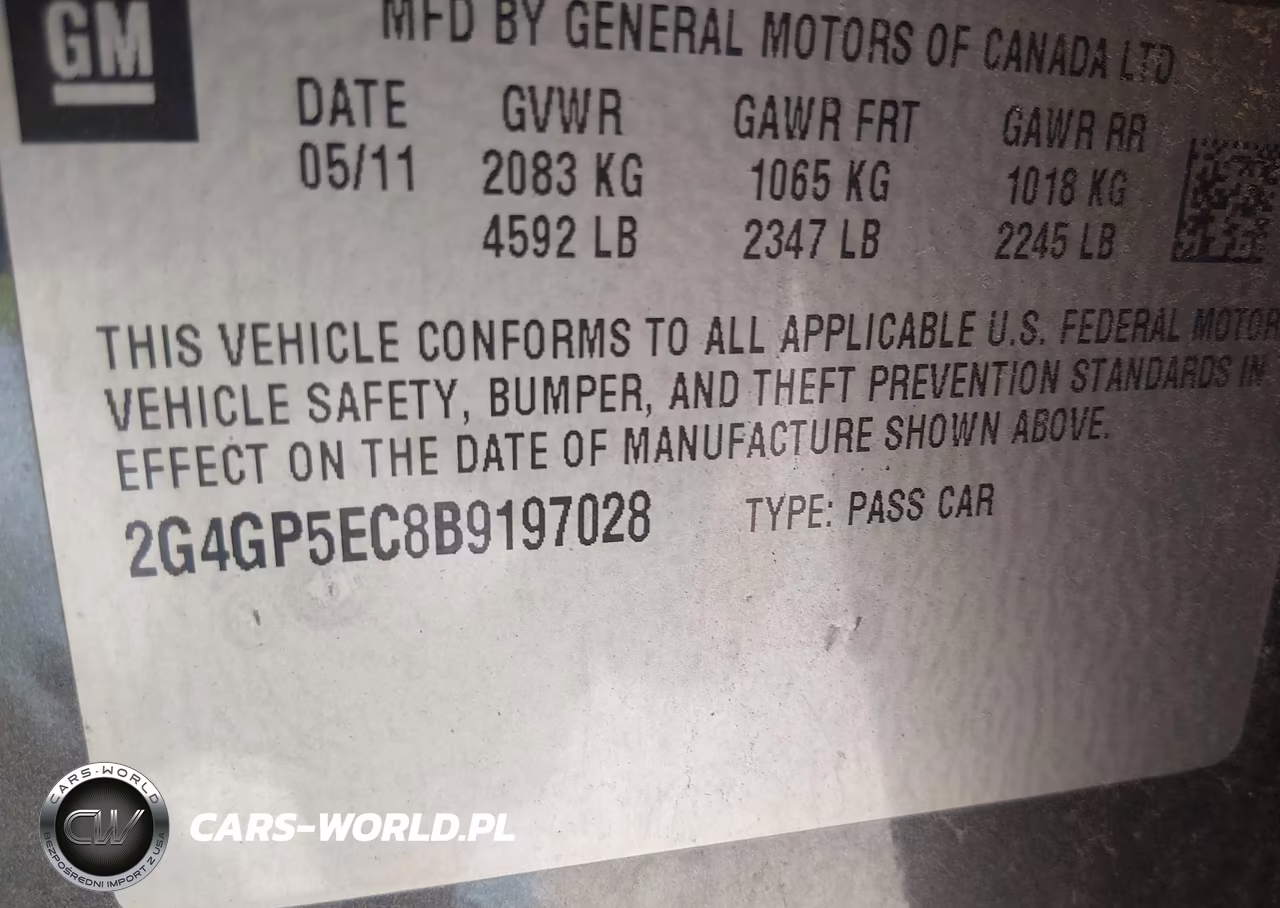 2011 Buick Regal Cxl Oshawa VIN:2G4GP5EC8B9197028 - 9