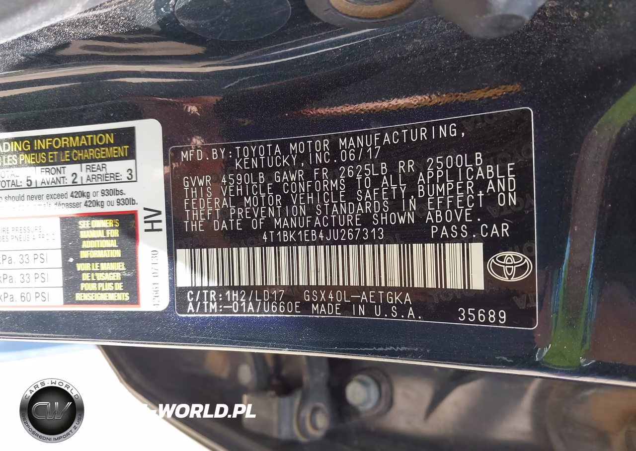 2018 Toyota Avalon Xle VIN:4T1BK1EB4JU267313 - 9
