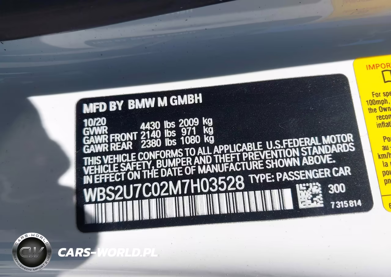 2021 BMW M2 Competition VIN:WBS2U7C02M7H03528 - 9