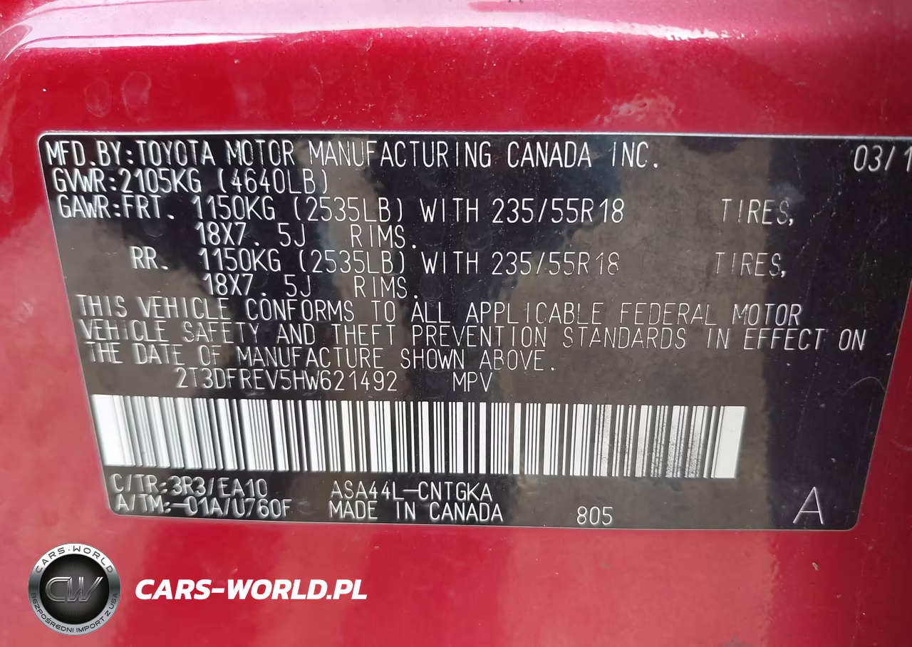 2017 Toyota Rav4 Limited VIN:2T3DFREV5HW621492 - 9