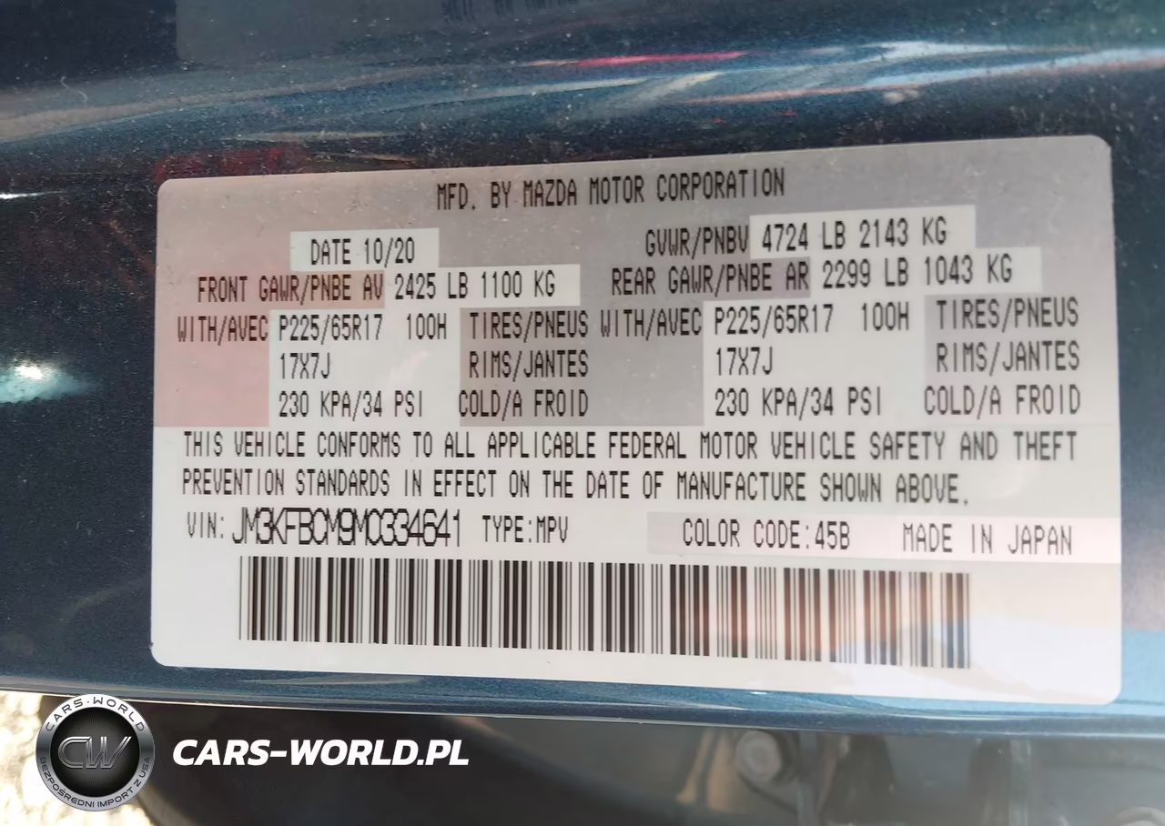 2021 Mazda Cx-5 Touring VIN:JM3KFBCM9M0334641 - 9