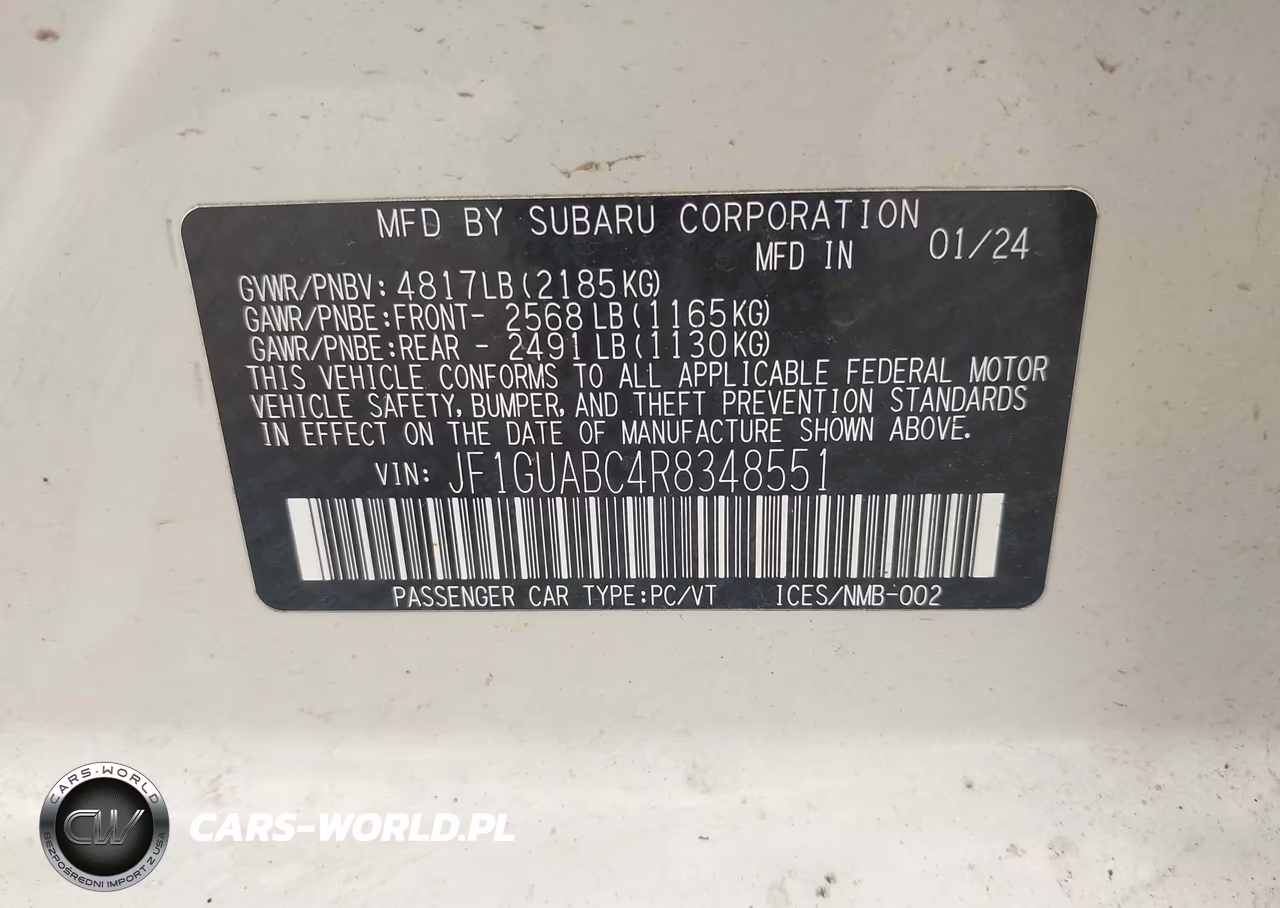 2024 Subaru Impreza Base 5-Door VIN:JF1GUABC4R8348551 - 9