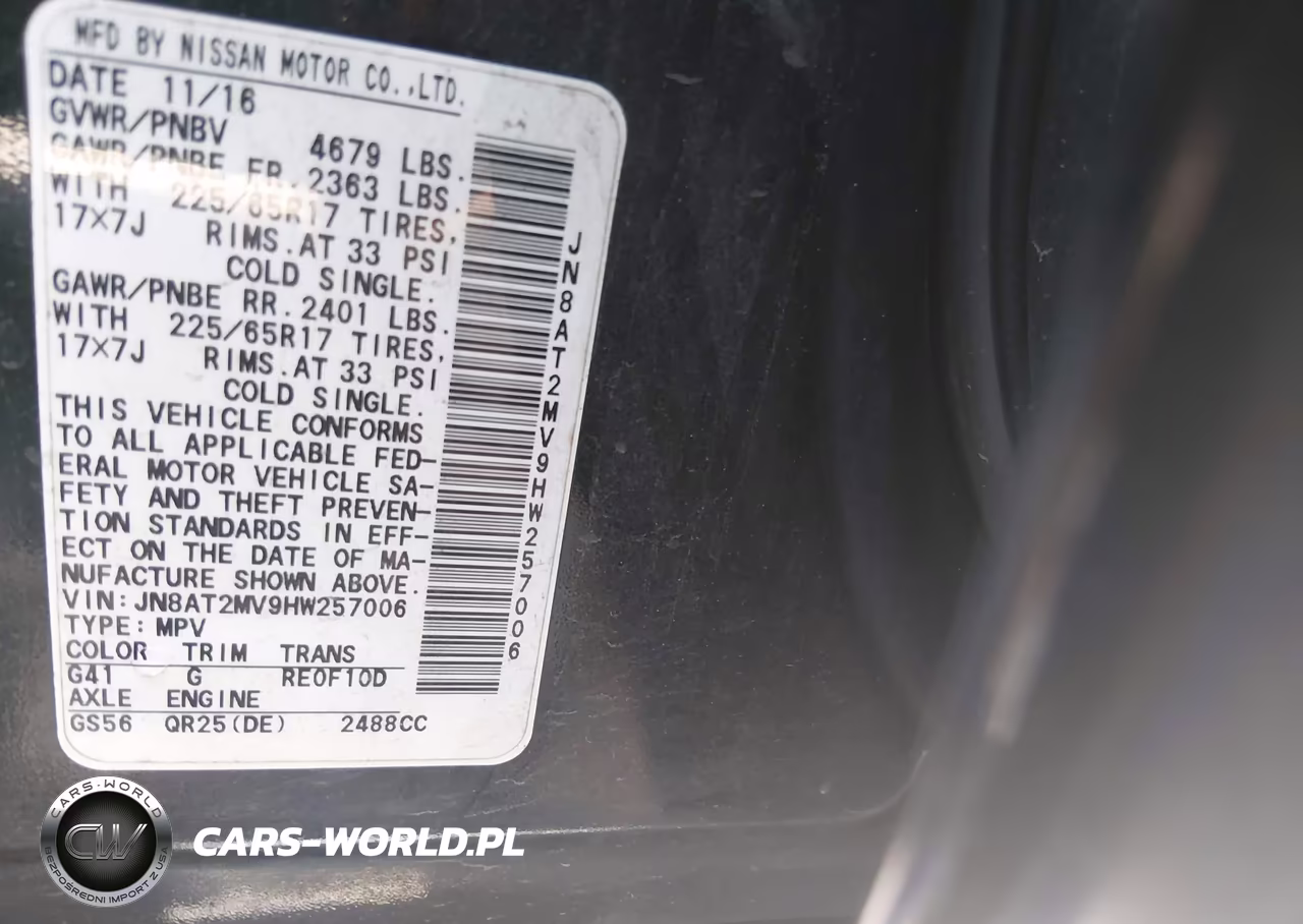 2017 Nissan Rogue S VIN:JN8AT2MV9HW257006 - 9