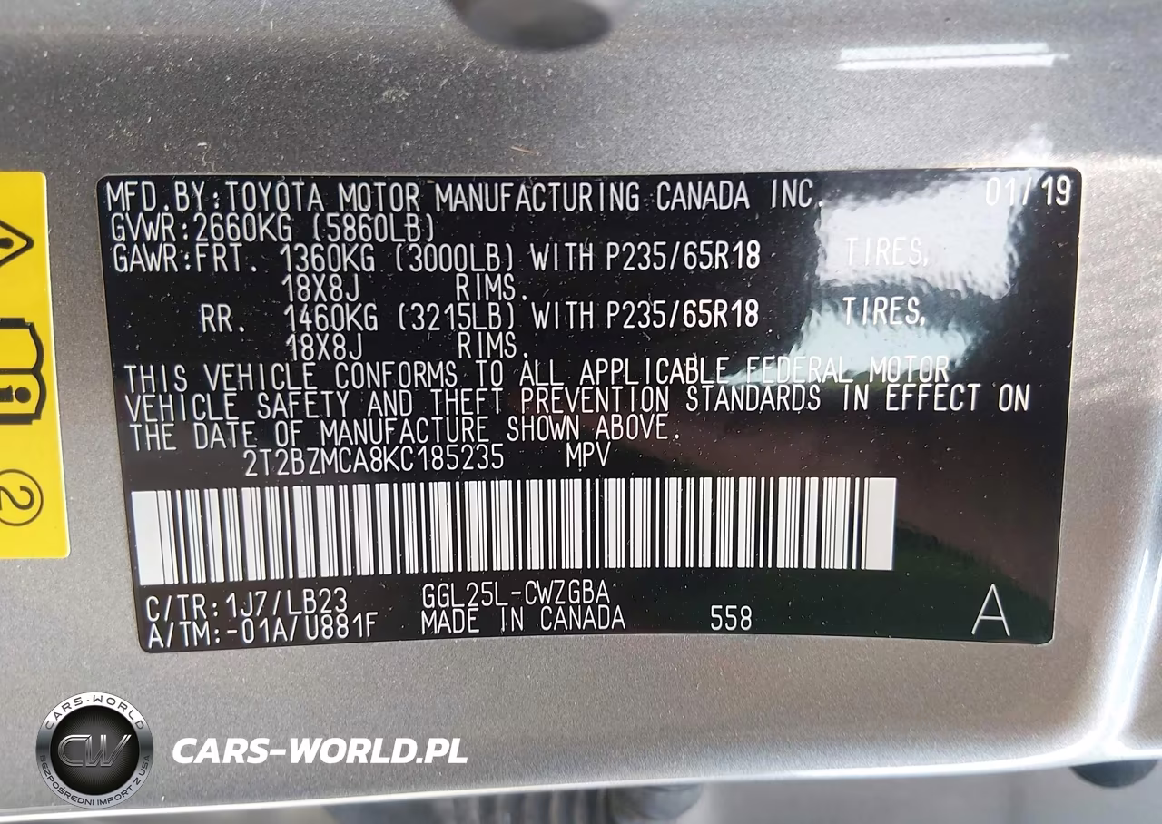 2019 Lexus Rx 350 VIN:2T2BZMCA8KC185235 - 9