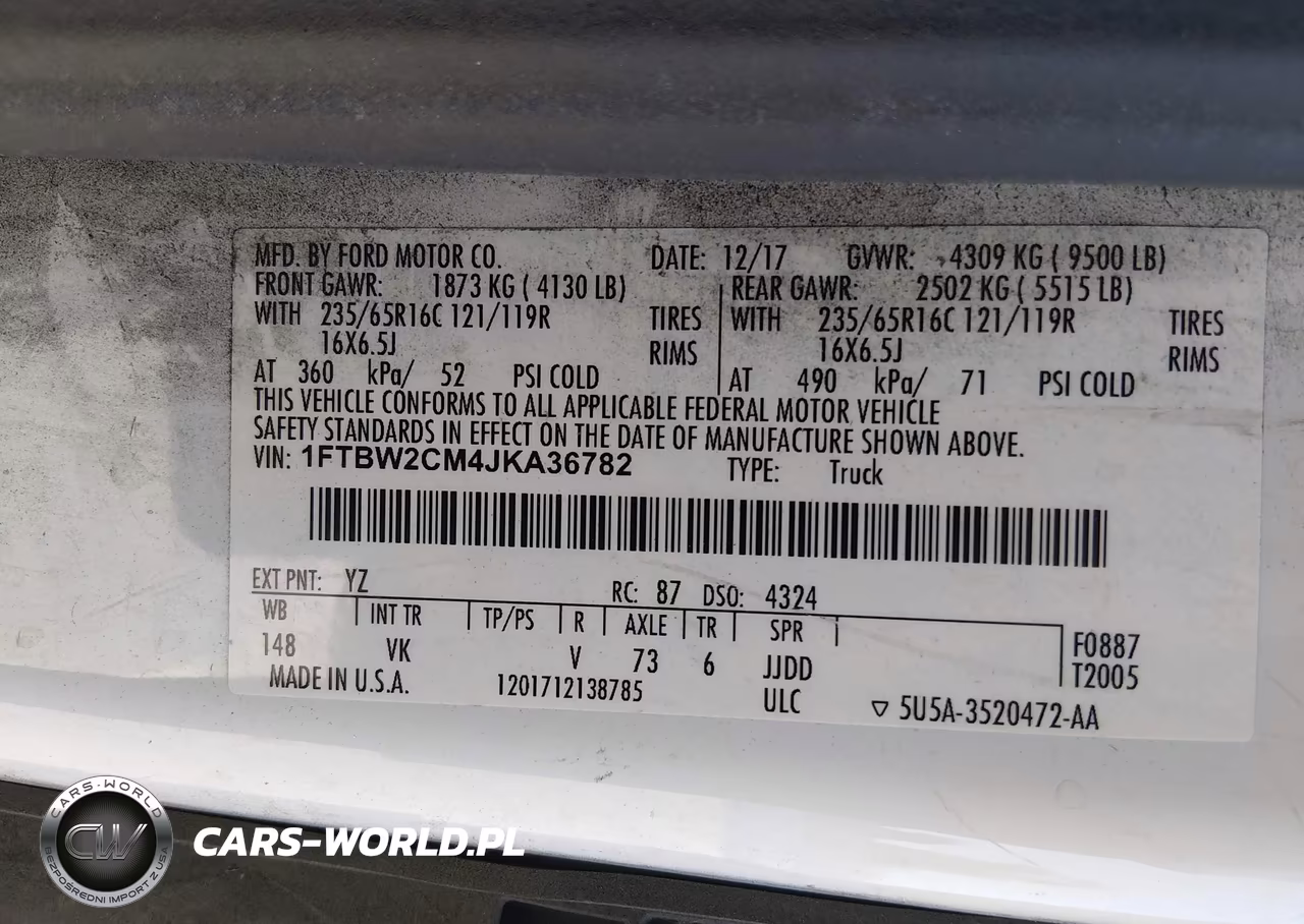 2018 Ford Transit-350 VIN:1FTBW2CM4JKA36782 - 9
