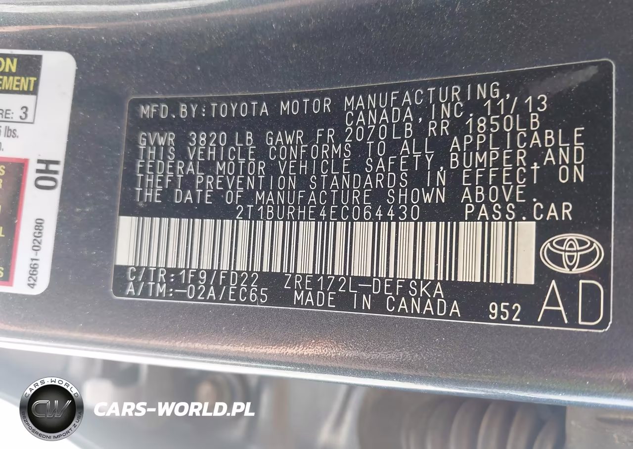 2014 Toyota Corolla S Plus VIN:2T1BURHE4EC064430 - 9