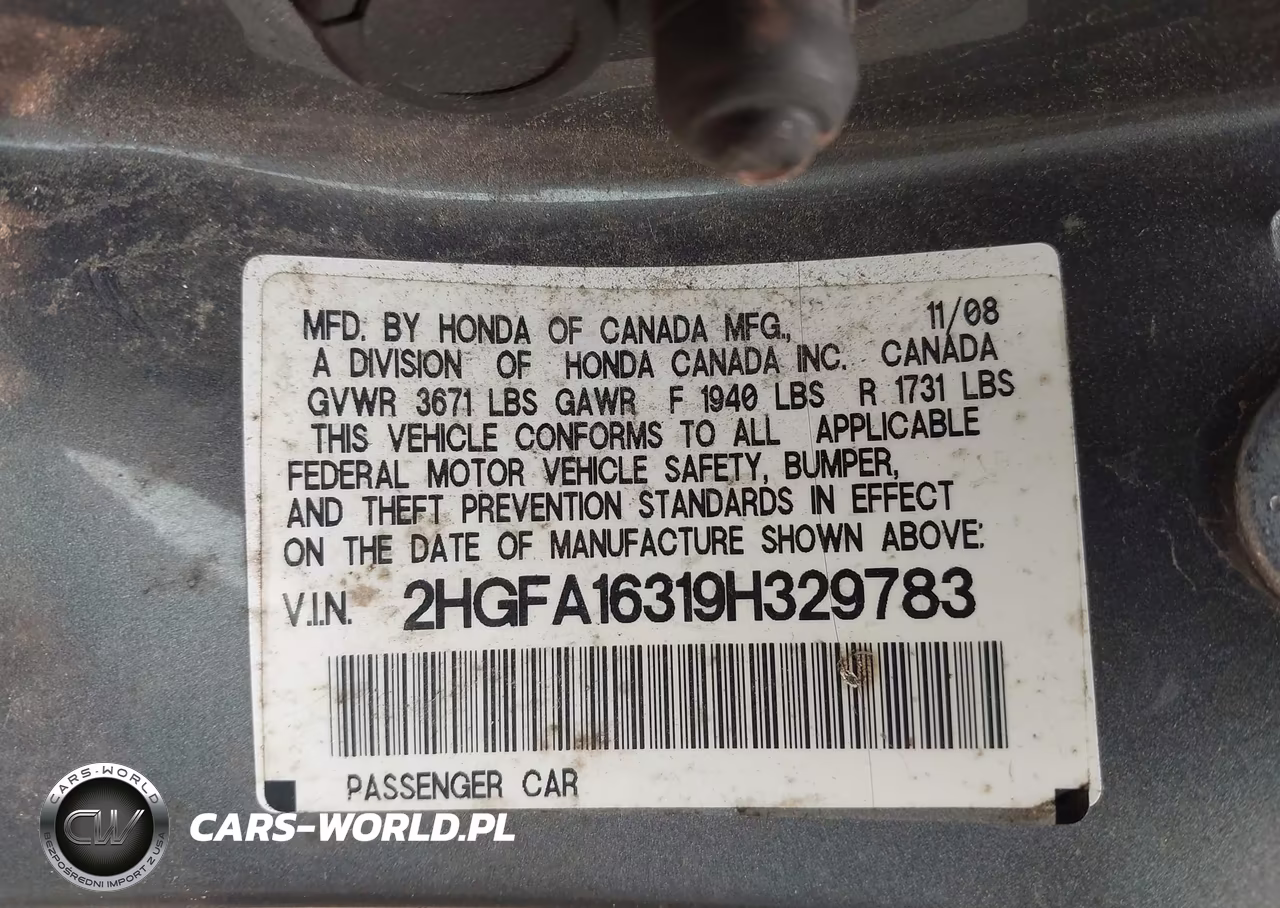 2009 Honda Civic Vp VIN:2HGFA16319H329783 - 9