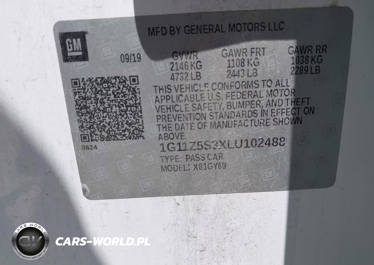 2020 Chevrolet Impala Fwd Lt VIN:1G11Z5S3XLU102488 - 9