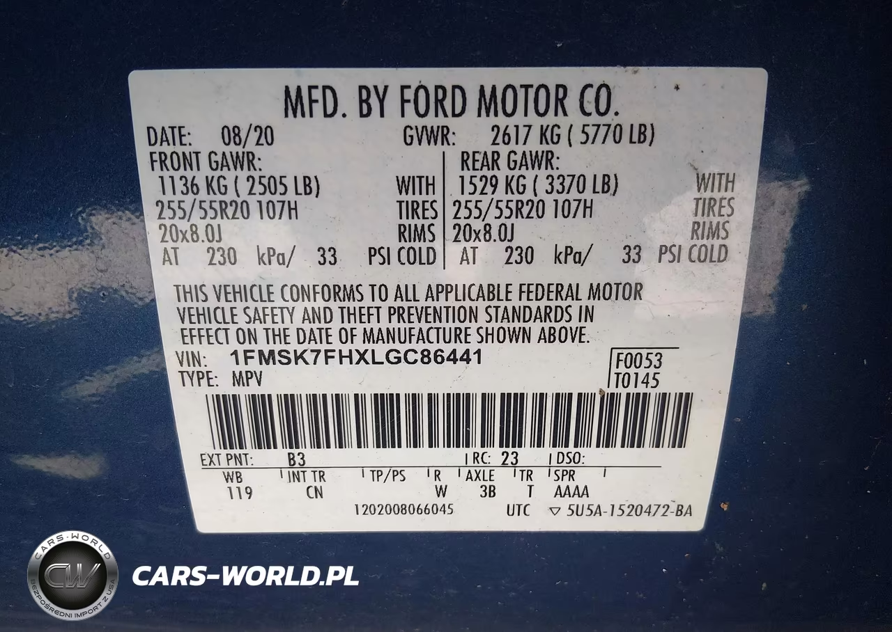 2020 Ford Explorer Limited VIN:1FMSK7FHXLGC86441 - 9
