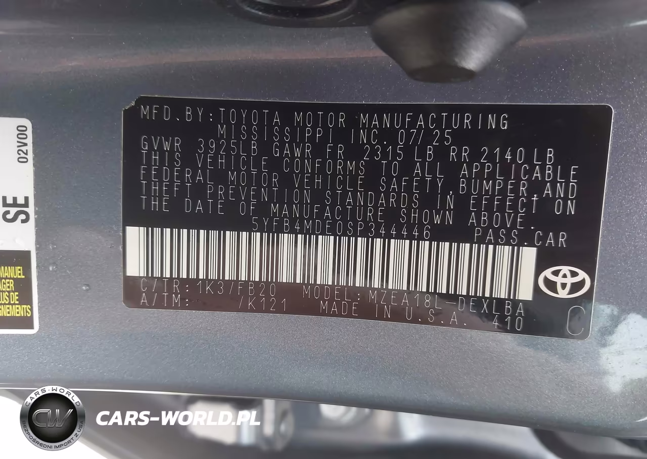 2025 Toyota Corolla Le VIN:5YFB4MDE0SP344446 - 9