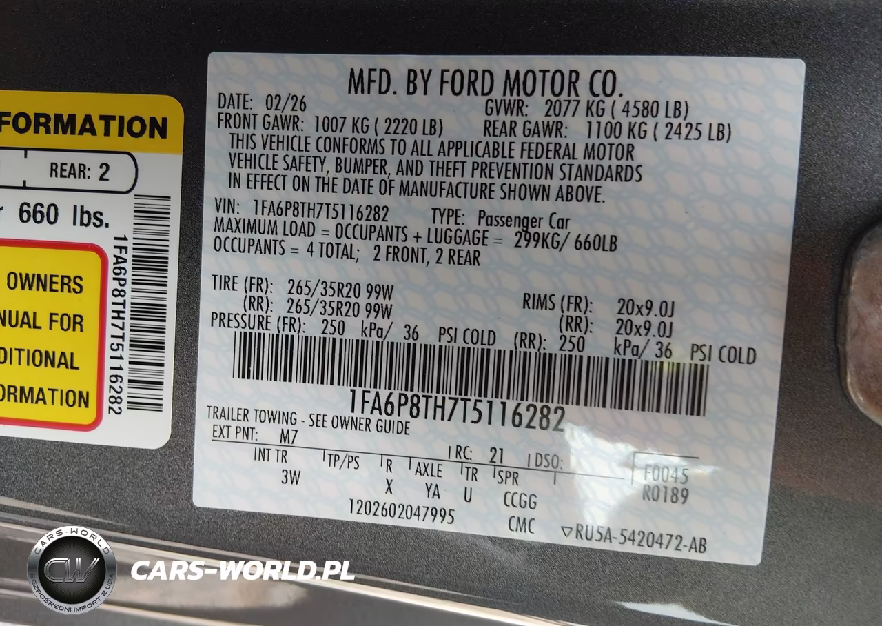 2026 Ford Mustang Ecoboost Premium Fastback VIN:1FA6P8TH7T5116282 - 9