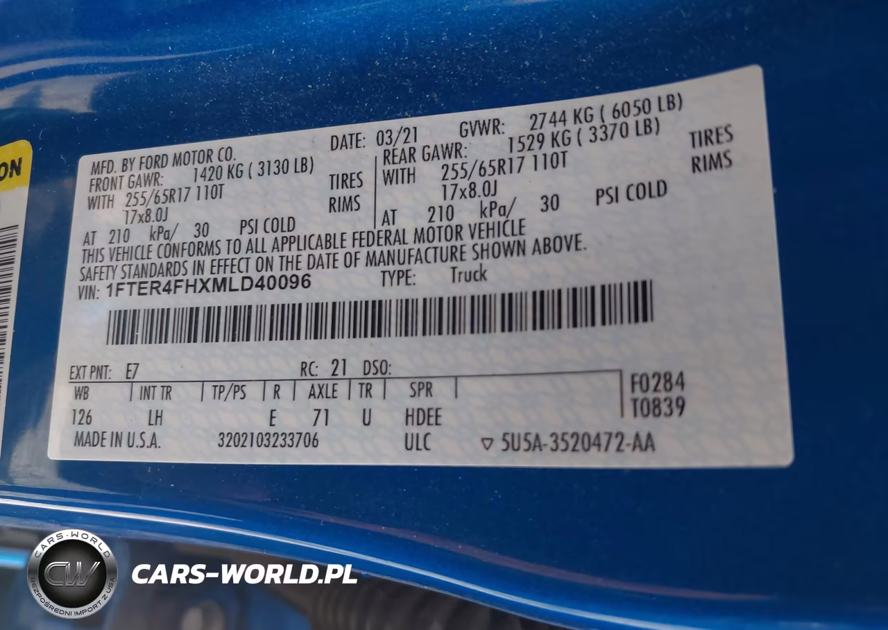 2021 Ford Ranger Xl VIN:1FTER4FHXMLD40096 - 9