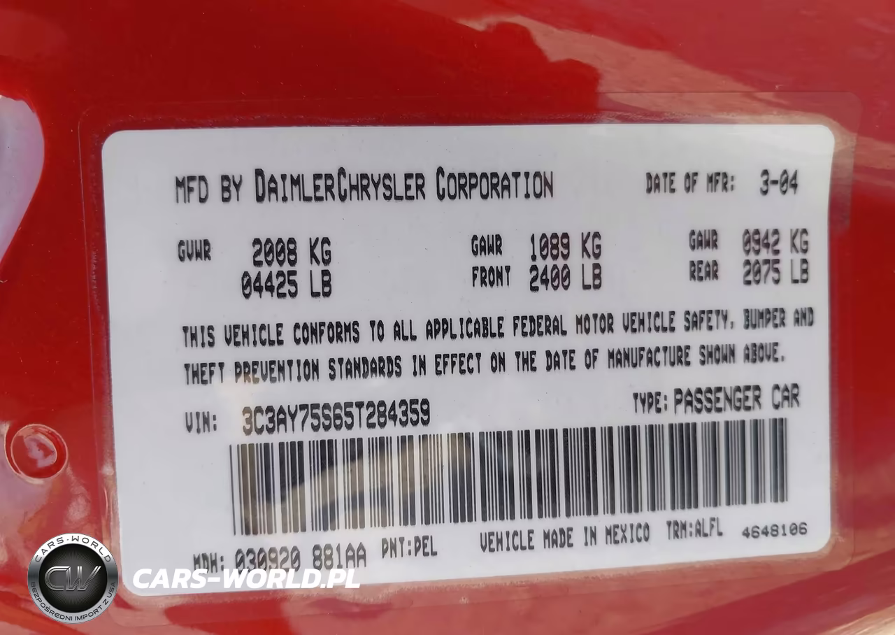 2005 Chrysler Pt Cruiser Gt VIN:3C3AY75S65T284359 - 9