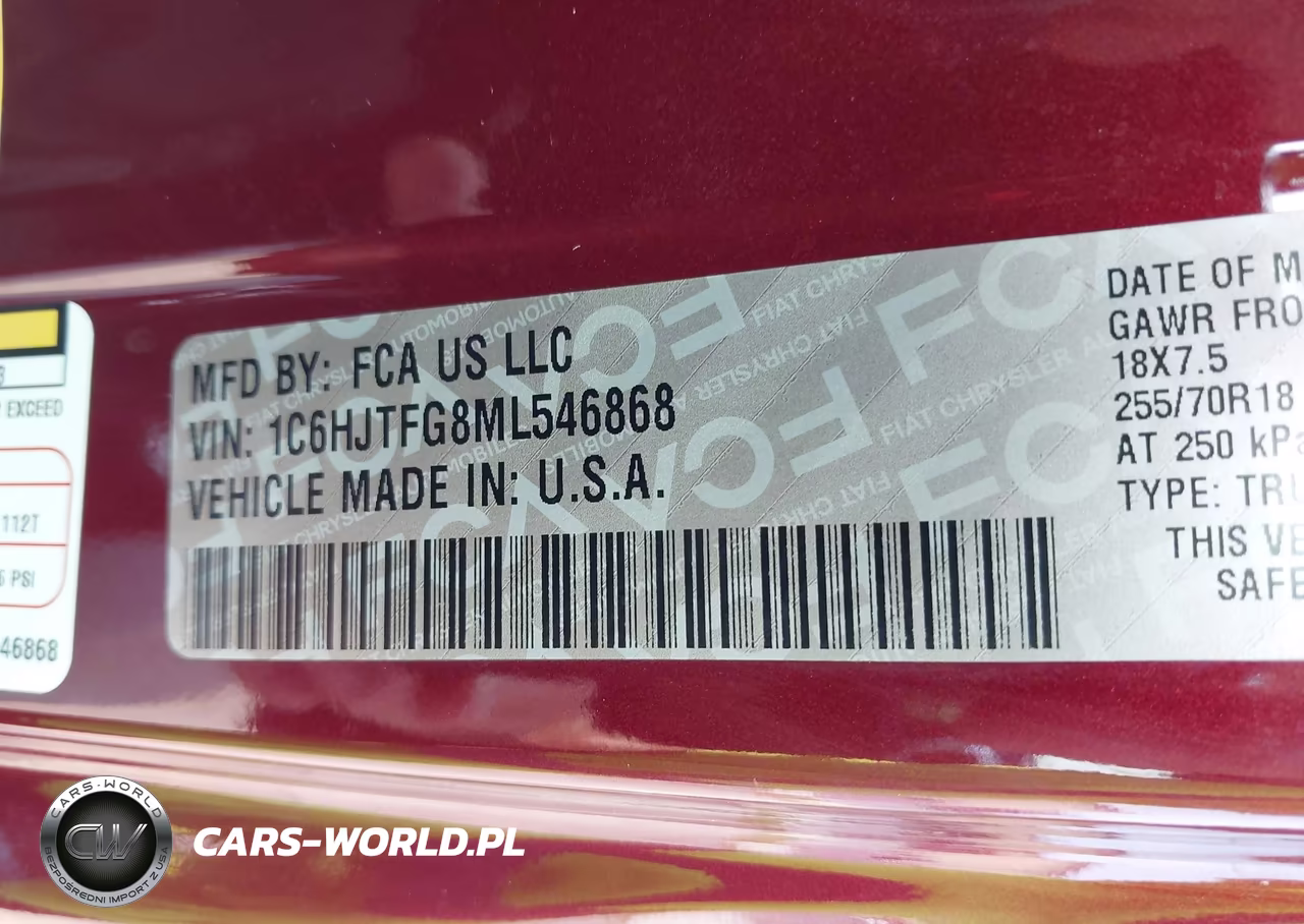 2021 Jeep Gladiator Overland 4X4 VIN:1C6HJTFG8ML546868 - 9