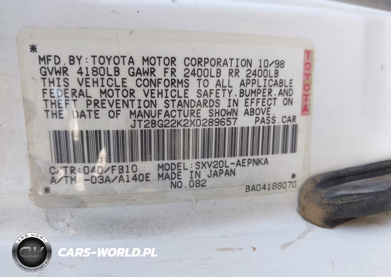1999 Toyota Camry Le VIN:JT2BG22K2X0289657 - 9