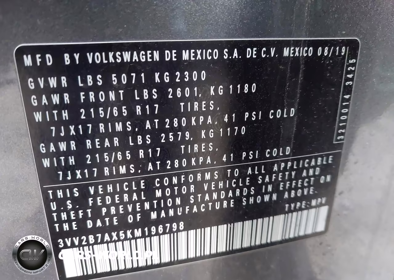 2019 Volkswagen Tiguan 2.0T Se-2.0T Sel-2.0T Sel R-Line-2.0T Sel R-Line Black VIN:3VV2B7AX5KM196798 - 9